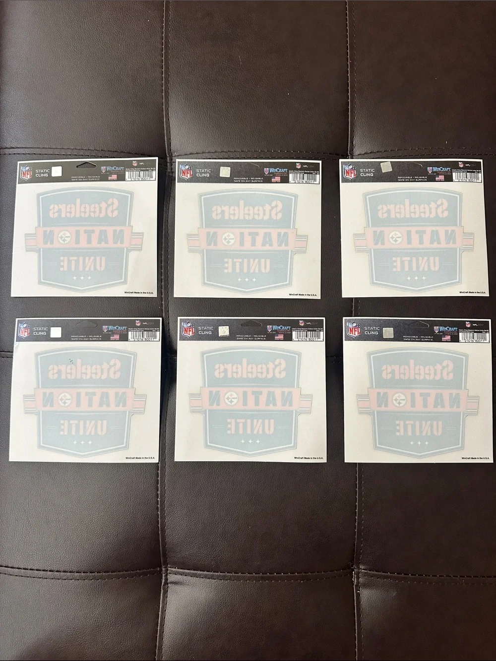 NFL Pittsburgh Steelers Nation Unite Static Clings (Lot of 6)